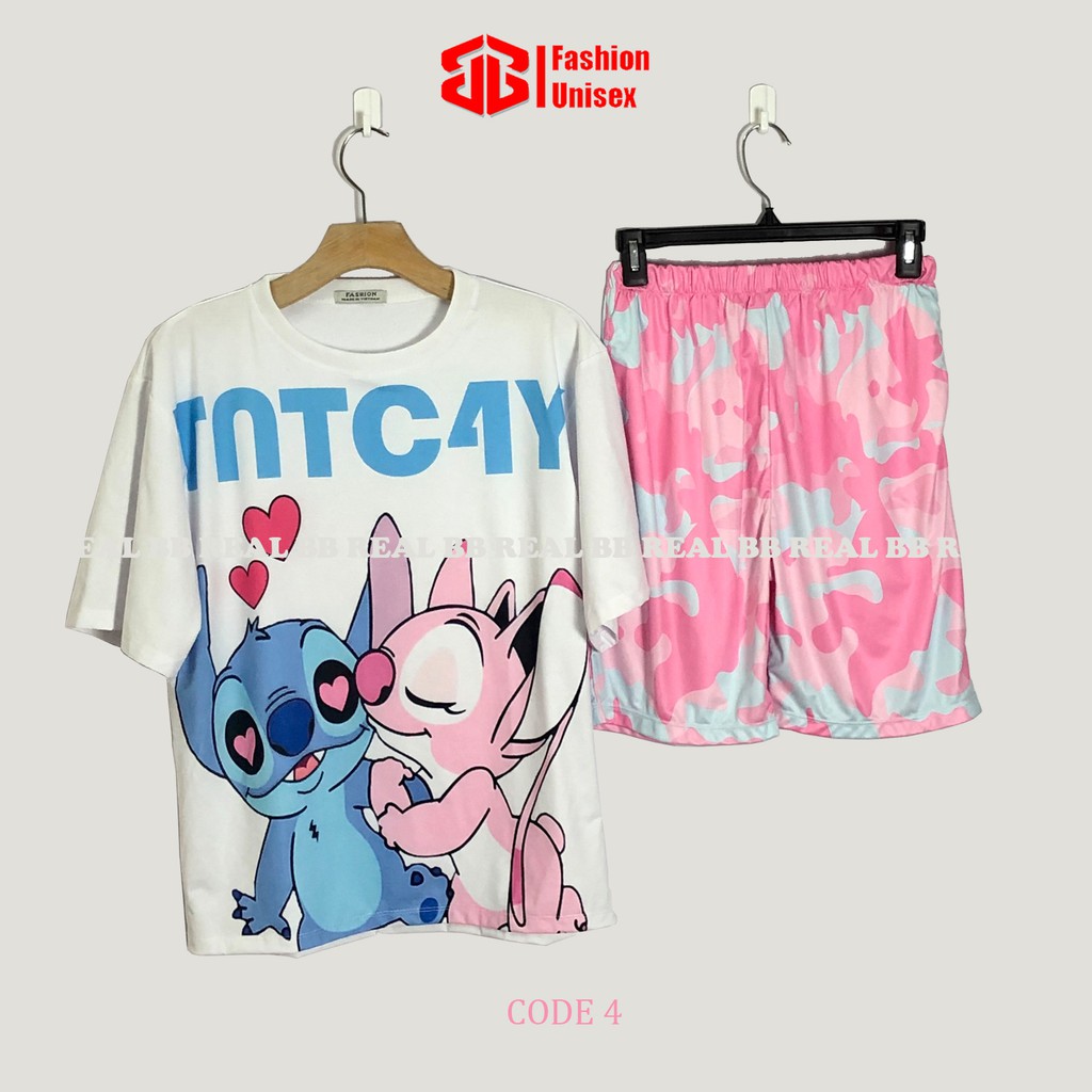 ĐỒ BỘ ĐÙI NỮ MẶC NHÀ - Quần Loang Dễ Thương, Chất Vải Thun Mát From Rộng Unisex, Từ 45-65Kg - BB REAL