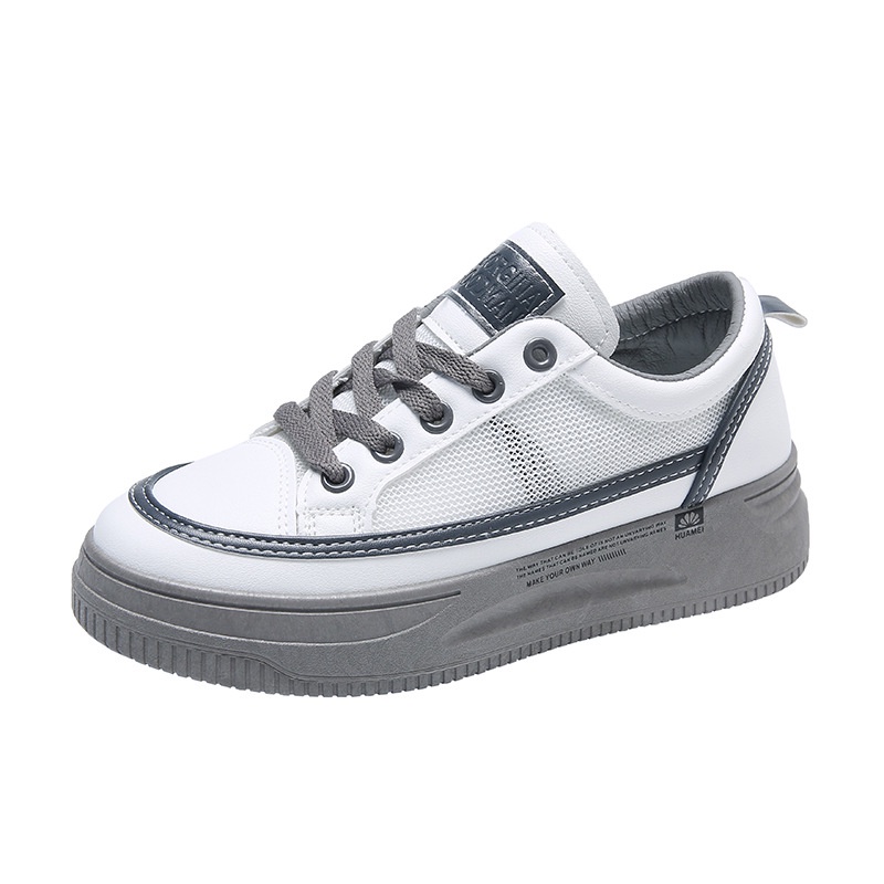 Giày thể thao nữ đế cao, lưới thoáng khí mùa hè phối da cao cấp hot trend 2023 phong cách Hàn Quốc size 36-40 [027]