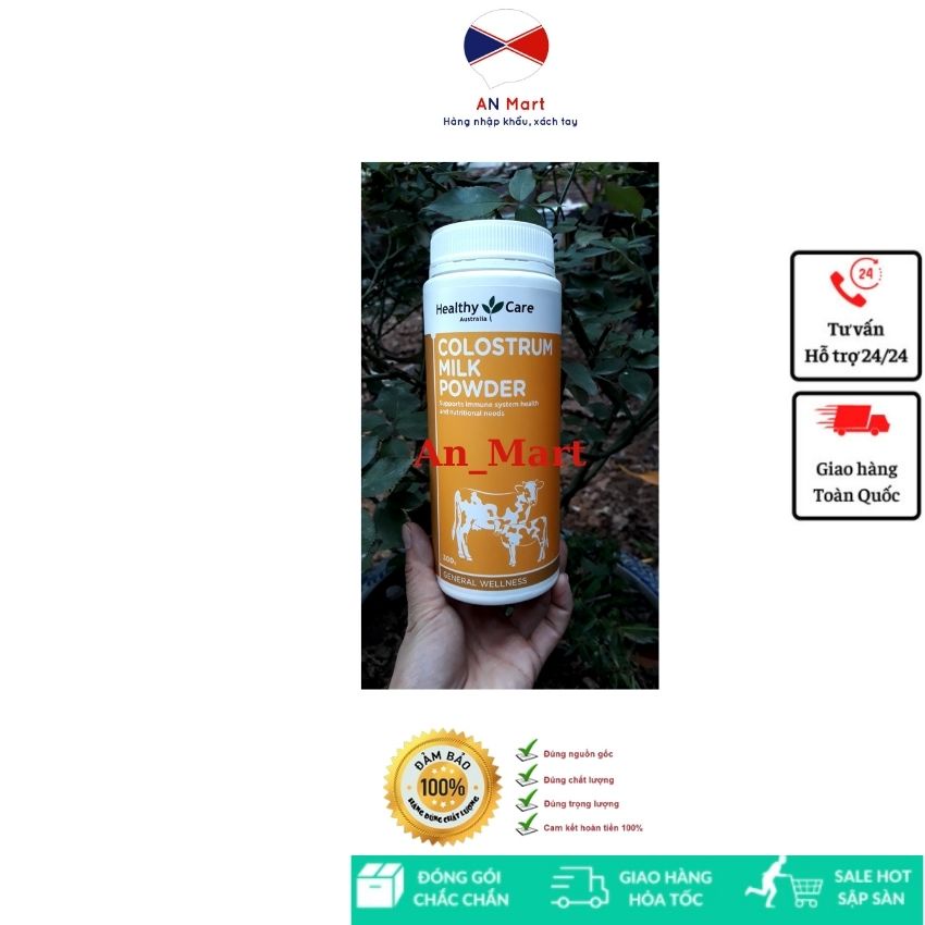 [Mẫu mới] Sữa Bò Non Colostrum Milk Powder  Healthy Care 300g Nhập Khẩu Bay Air cargo Từ Úc