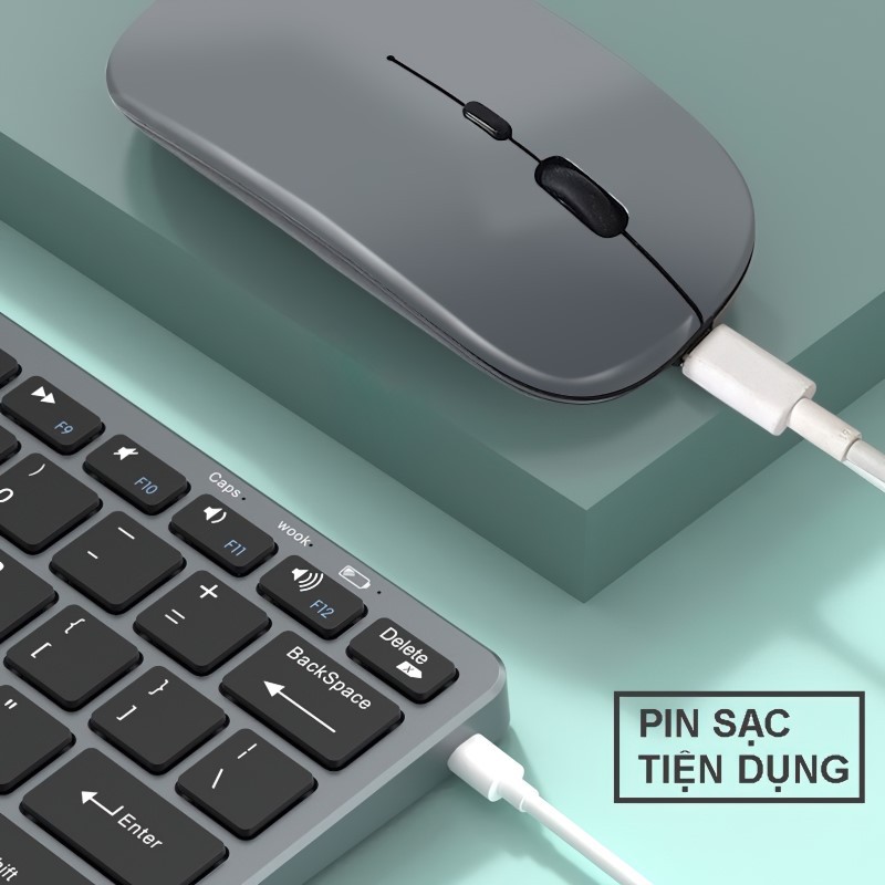 Bộ Bàn phím chuột không dây mini W616 - pin sạc - đa kết nối bluetooth 5.0 + 3.0 + Usb wireless 2.4G | BigBuy360 - bigbuy360.vn