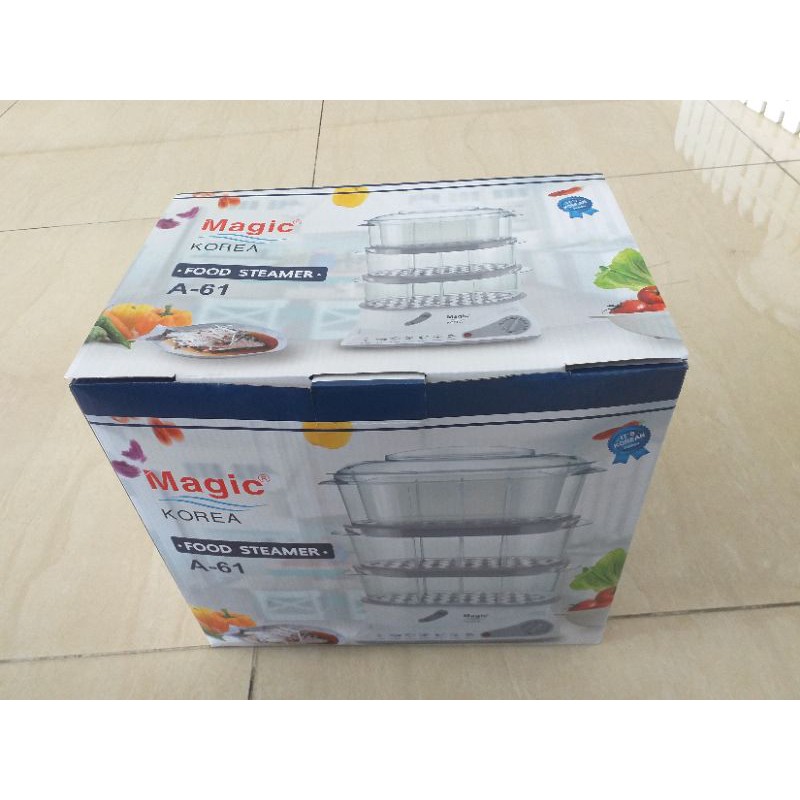 "SỐC: Nồi Hấp Thực Phẩm Magic Korea A61 Dung Tích 10.5 Lít- 3 Tầng Hấp Riêng Biệt Bảo Hành 12 Tháng Chính Hãng