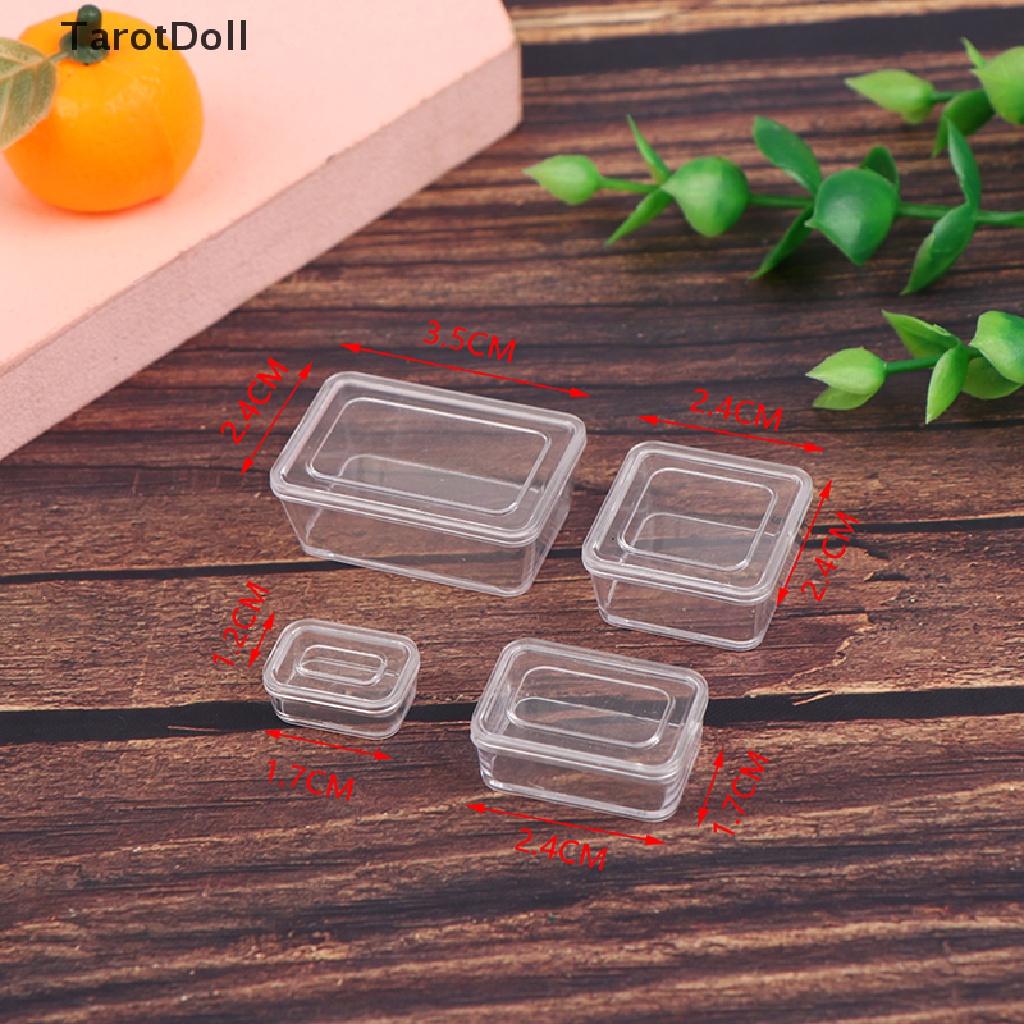 Set 4 Hộp Đựng Cơm Trưa Mini Tỉ Lệ 1 / 12 Trang Trí Nhà Búp Bê