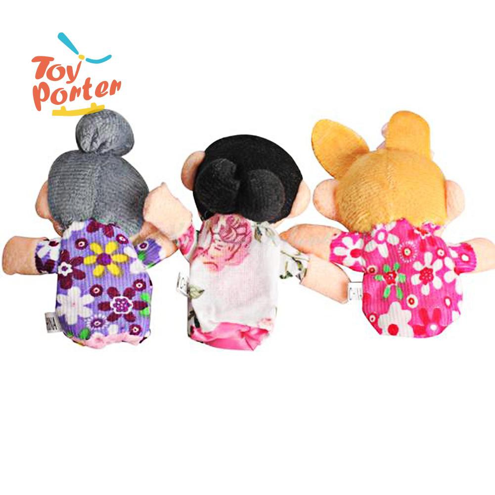 BA 6pcs Baby Kids Plush Cloth Play Game Learn Story Family Finger Puppets Toys