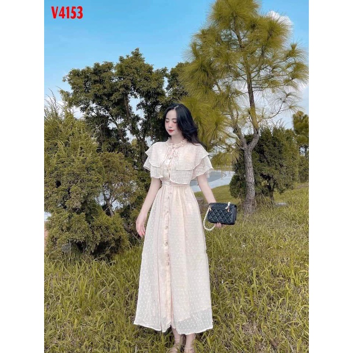 Váy nữ Vic's cổ tròn thiết kế dáng dài, Đầm thời trang công sở cao cấp dự tiệc sang trọng V107 - Hàng mới về