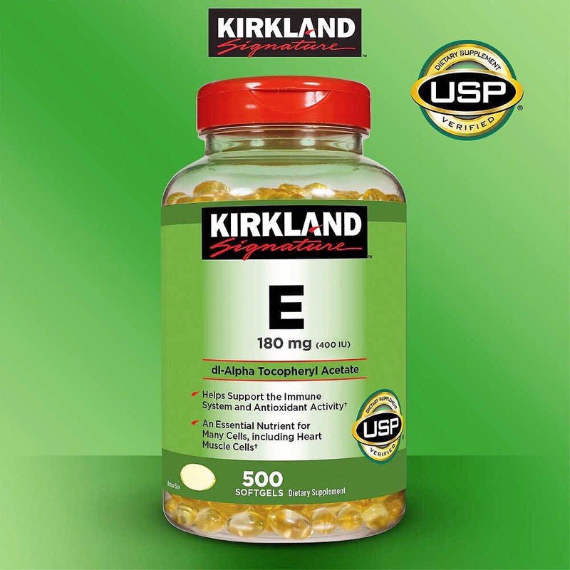 (Air 12/24 bill Mỹ) Vitamin E Kirkland Signature Mỹ 500 viên