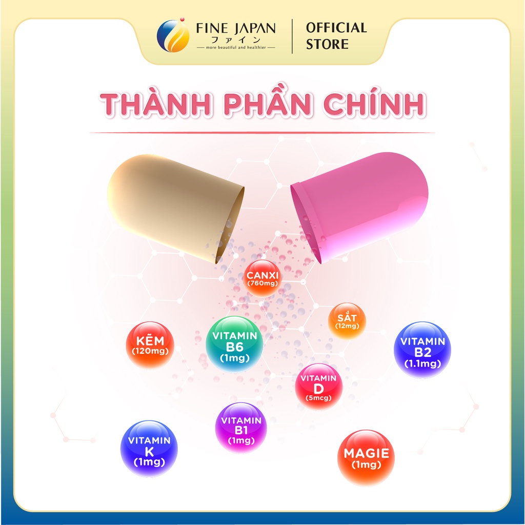 Bột Canxi tăng chiều cao VN Calcium For Kids FINE JAPAN bổ sung canxi và dinh dưỡng cho trẻ 20 gói