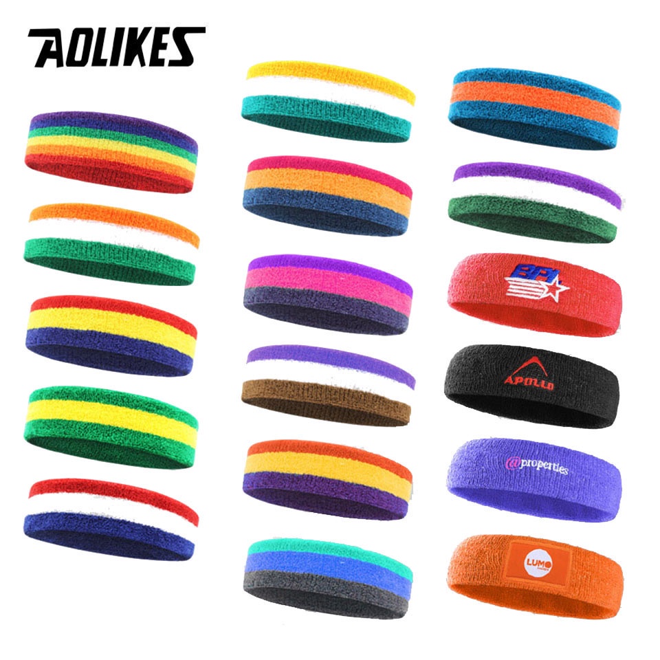 Aolikes Băng Đô Thể Thao Vải Cotton Thấm Hút Mồ Hôi Cho Nam Nữ