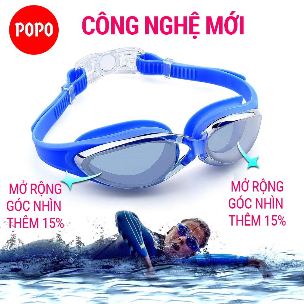 Kiếng bơi người lớn tráng gương POPO G300 cản tia UV hạn chế sương mờ