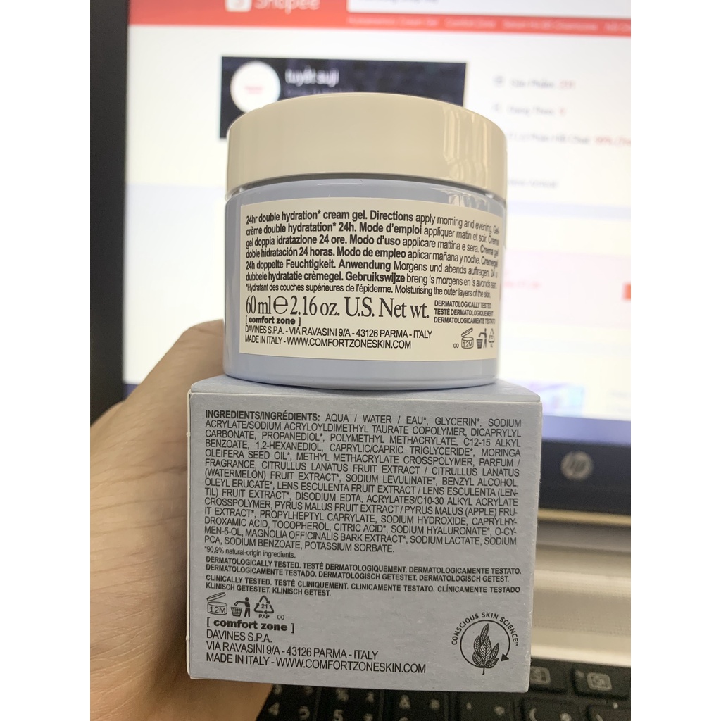 Kem dưỡng ẩm Comfort zone Hydramemory Cream Gel 60ml
