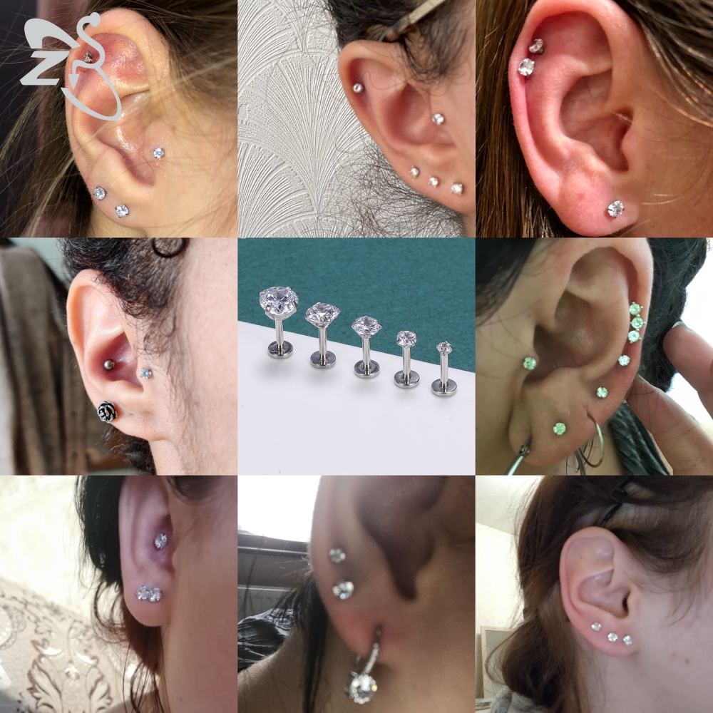 Khuyên Tai Bằng Thép Titan 2 / 3 / 4 / 5mm 16g Độc Đáo