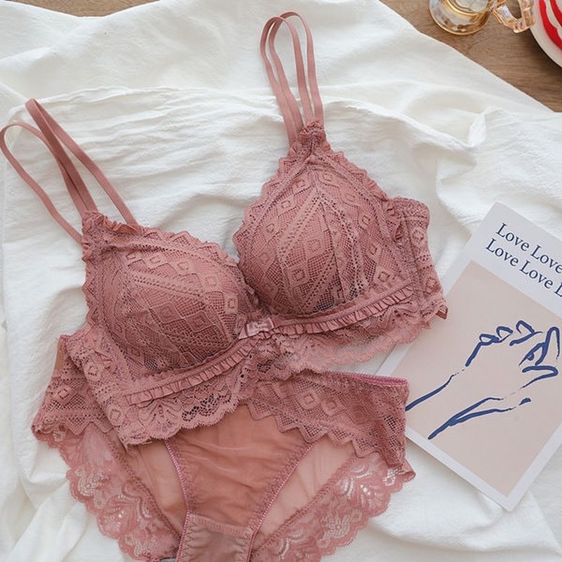 Áo Lót Nâng Ngực Không Gọng Phối Ren Phong Cách Quyến Rũ