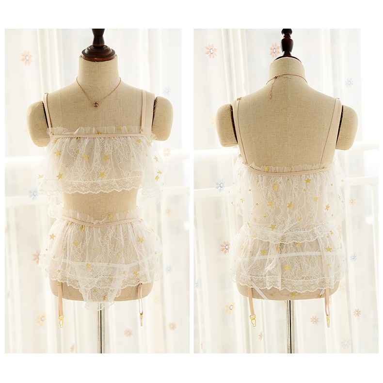 Bộ ngủ nữ ren họa tiết chấm bi ngôi sao Quảng Châu | BigBuy360 - bigbuy360.vn