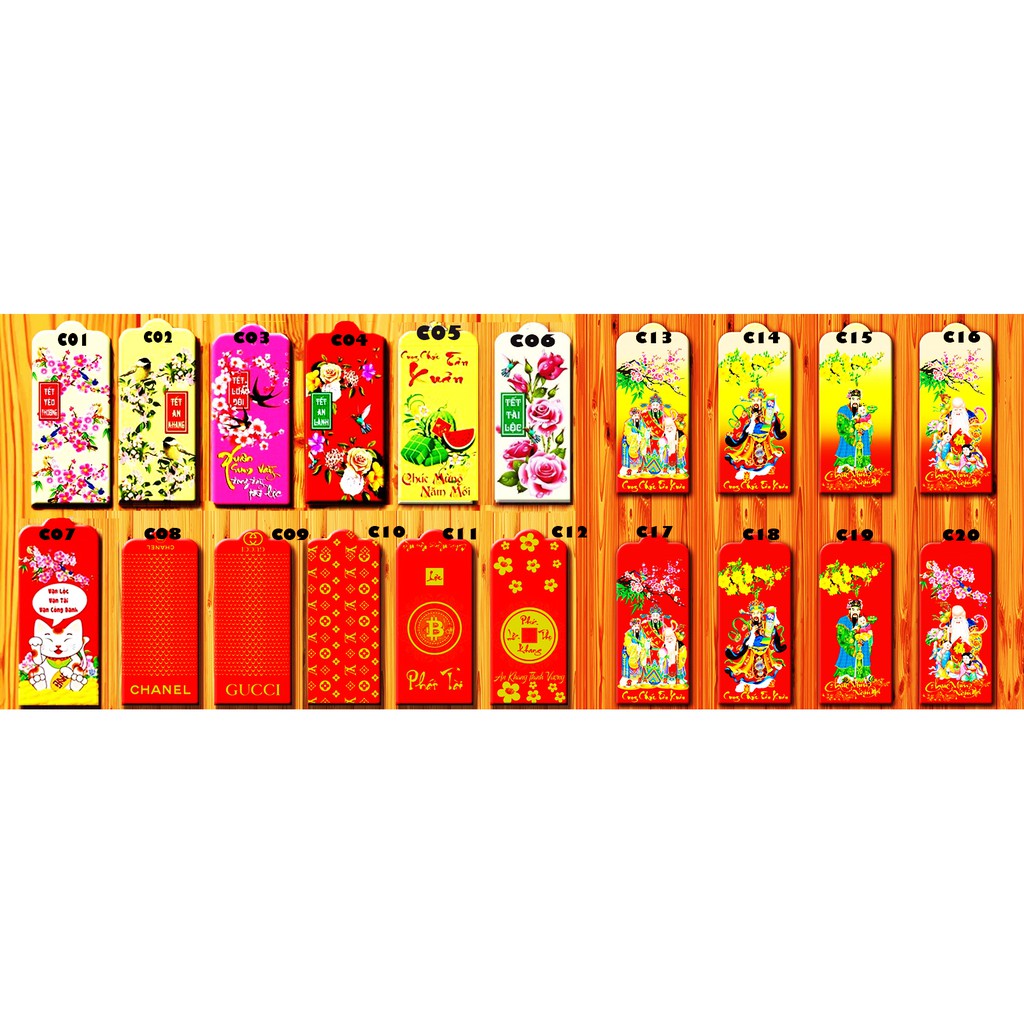 Bao Lì Xì 2020 Siêu Rẻ 1k / 1 c Bộ Mẫu Ngẫu NhiênTruyền Thống Cực Đẹp