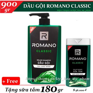 Romano - Dầu gội hương nước hoa Classic 900 gr + Tặng Sữa tắm 180 gr