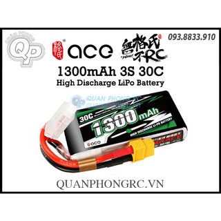 Pin Tattu Gens Ace 1300mAh 3S 30C 11.1V LiPo Battery XT30 XT60 Plug