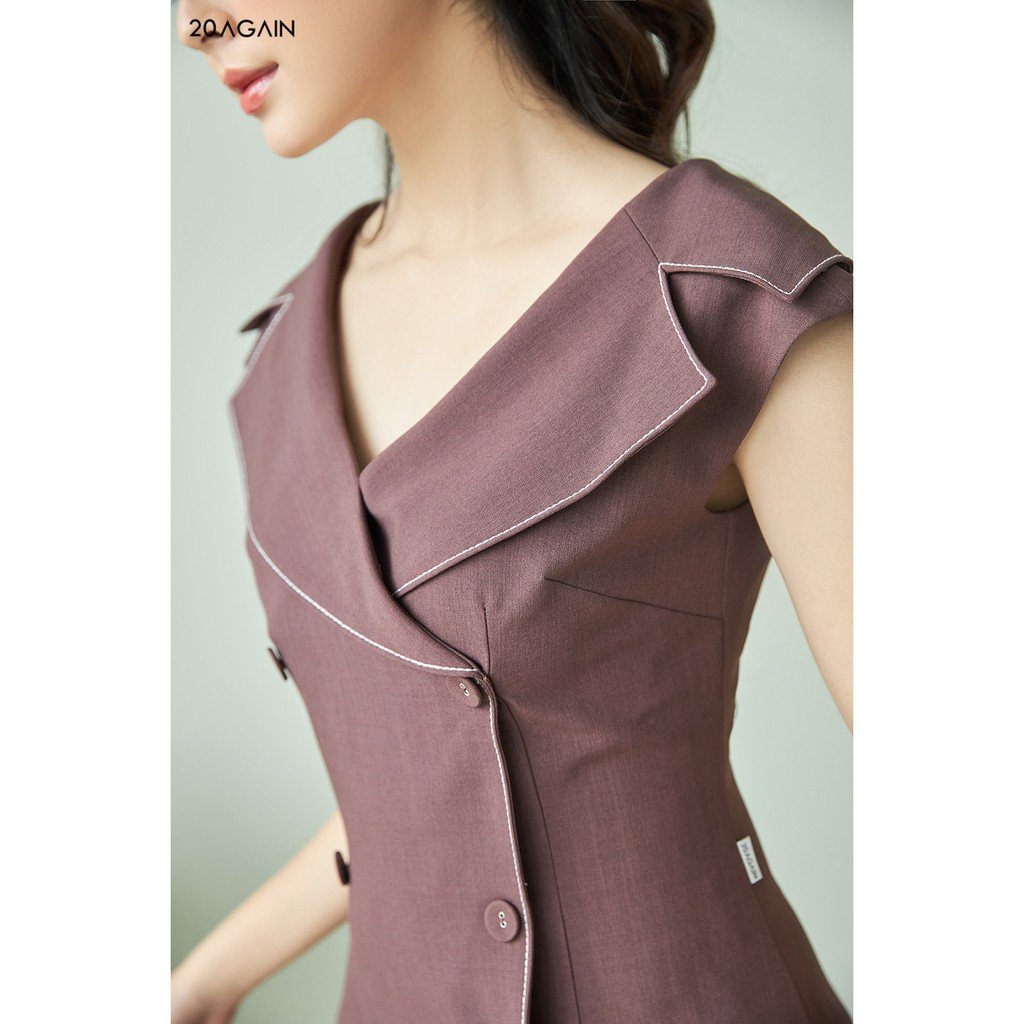 [Mã WABRWA15 giảm 15% đơn 300K] Đầm xòe xếp ly chần chỉ 20AGAIN DEA1184 | BigBuy360 - bigbuy360.vn