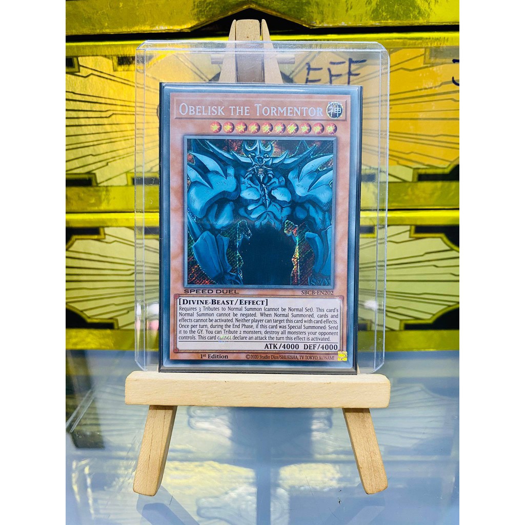 Lá bài thẻ bài Yugioh Vị Thần Obelisk The Tormentor - Secret Rare - Tặng bọc bài nhựa bảo quản