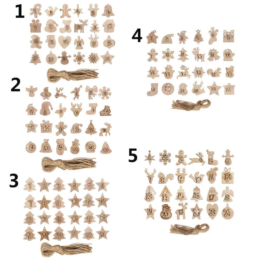 Set 24 Kẹp Túi Bánh Quy Bằng Gỗ Hình Số