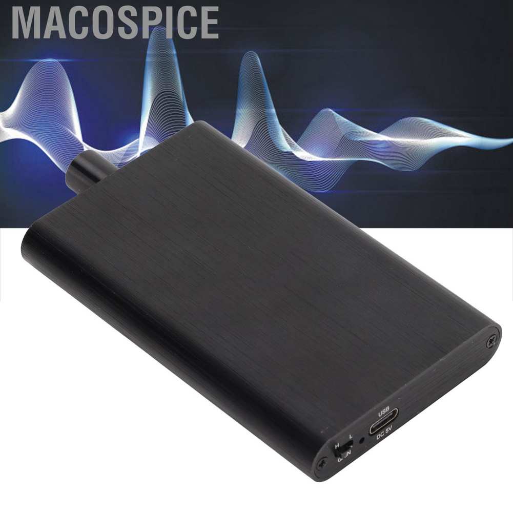 Macospice 16‑600Ω Portable 3.5mm Headphone Amplifier Hi‑Fi Stereo Bass Enhancement Black