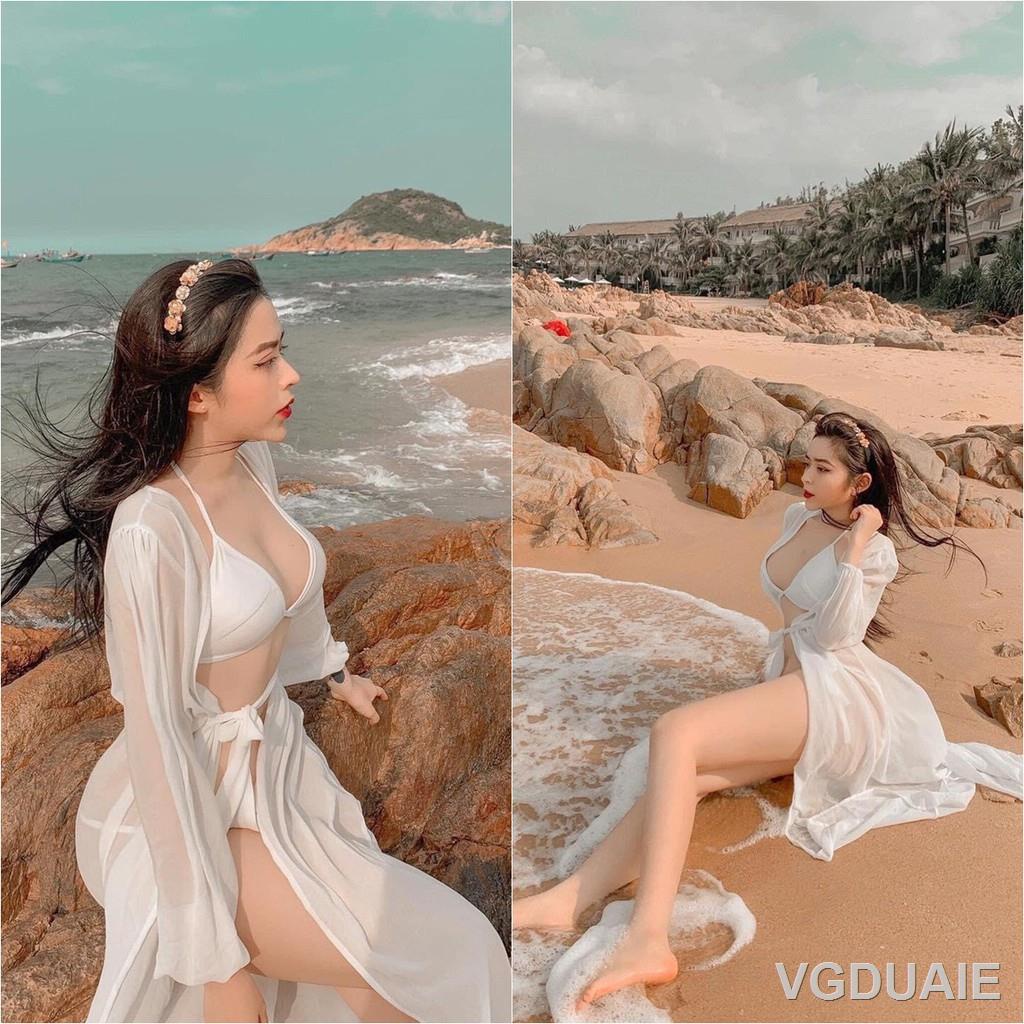 ✙▪Áo choàng đi biển (20 mẫu dài-ngắn) Áo khoác ngoài bikini đồ ngủ kimono voan ren hàng đẹp | BigBuy360 - bigbuy360.vn