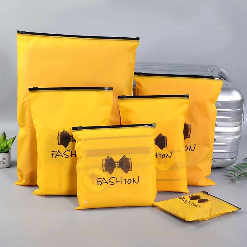 Travel Thicken Matte PEVA Ziplock Plastic Bag, Clothes Organizer Bag