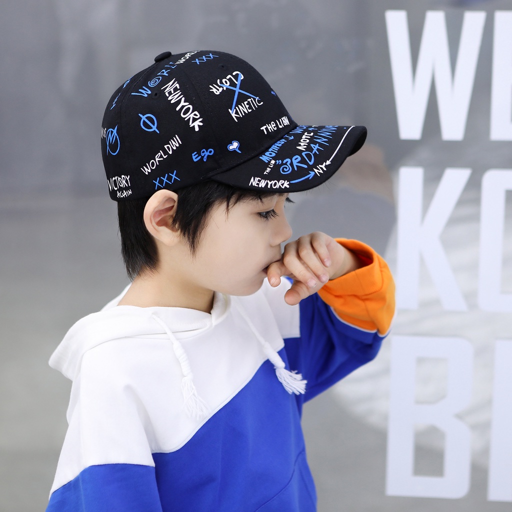 Mũ Lưỡi Trai Chống Nắng In Chữ Tiếng Anh Phong Cách Hip Hop Thời Trang Đi Biển Cho Bé