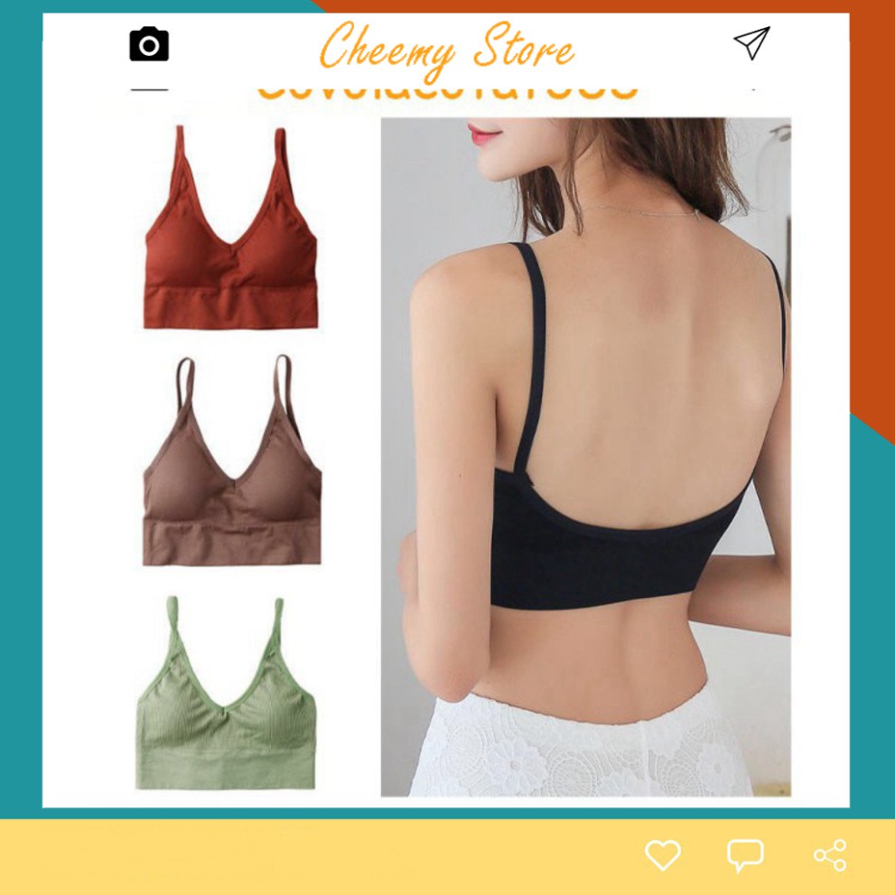 💛FREESHIP XTRA💛 Áo Bra Nữ-Áo Bra Gân Chiết Eo Tập Gym💞FREESHIP💞 Bra Hở Vai Siêu hot