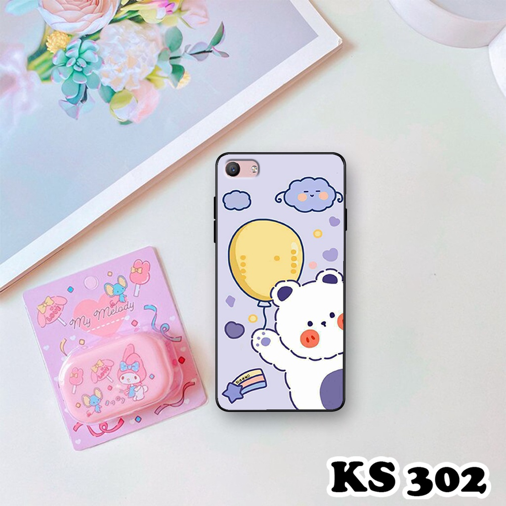 Ốp lưng Oppo F1s - Oppo A59 - Ốp in hình Gấu&amp;Thỏ siêu xinh - Lưng nhám viền TPU