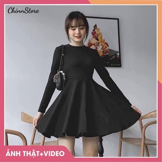 Đầm umi nữ dáng xoè dài tay