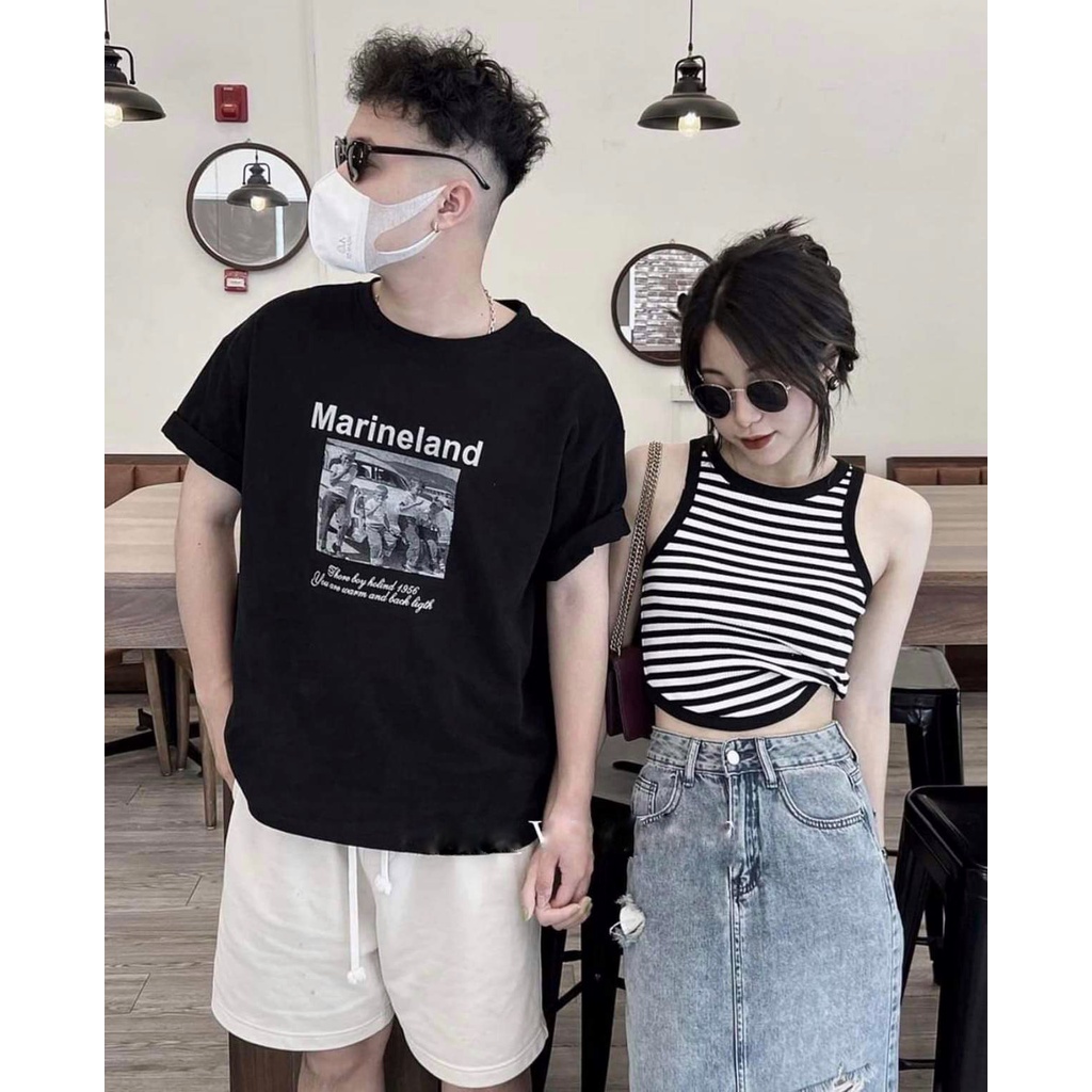 Áo Tank 3 Lỗ  Kẻ May Viền Chất Liệu Xốp Freeship Áo 3 lỗ 2 màu Đen Trắng