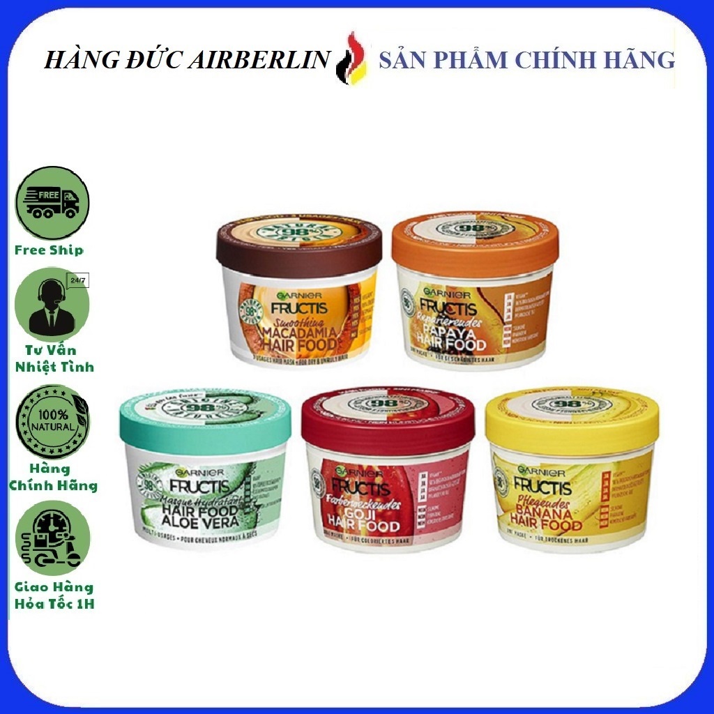 Kem ủ và dưỡng tóc đa công dụng Garnier Fructis Hair Food Mask 390ml