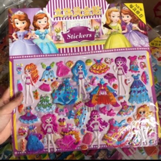 Bộ dán nổi 3 D hình thời trang công chúa ....
