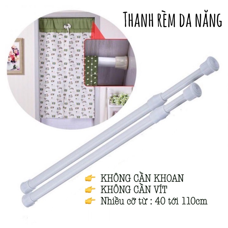 Thanh Treo Rèm Đa Năng Không Cần Đóng Đinh, Khoan Và Có Thể Kéo Dài