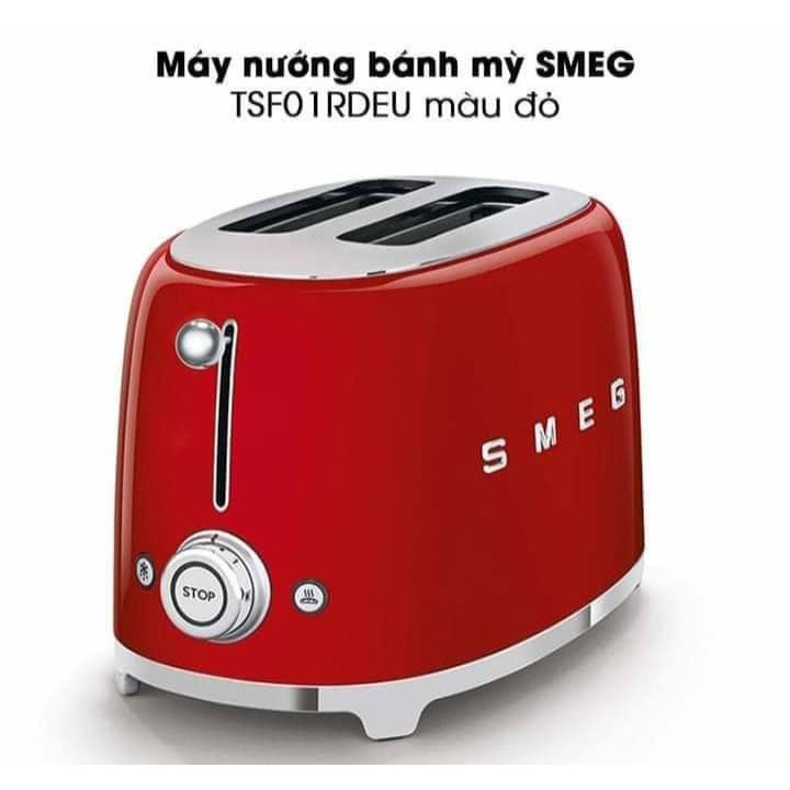 Máy nướng bánh mì SMEG TOASTER TSF01PGEU phong cách retro nhiều màu [Hàng Đức]