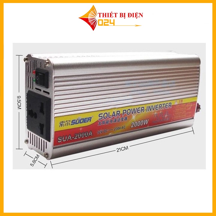 Kích điện solar SDA 12VDC lên 220VAC Sin Mô Phỏng