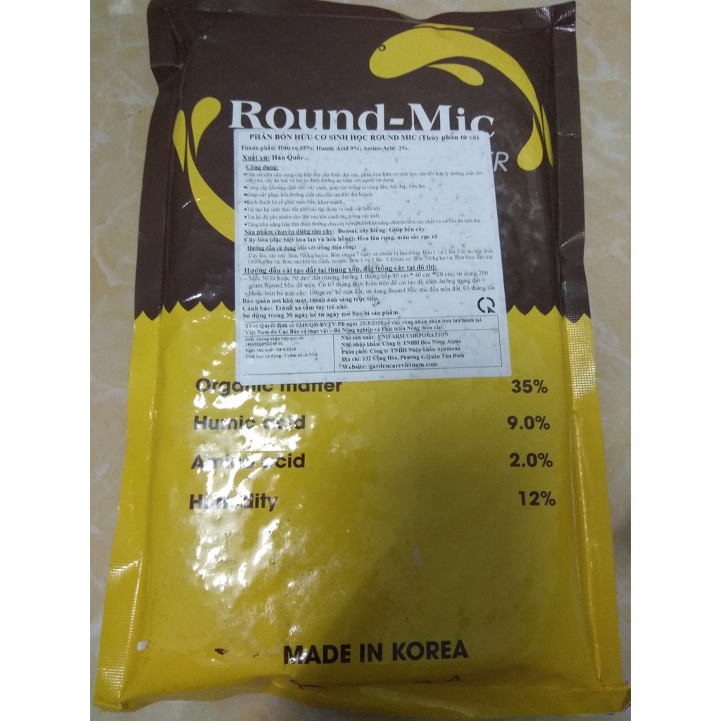 Phân bón hữu cơ sinh học ROUND MIC - gói 1 kg