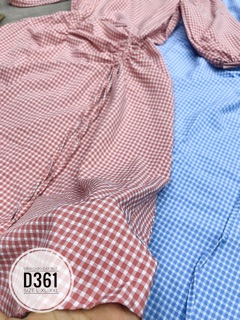 Bigsize Đầm caro dây rút D361