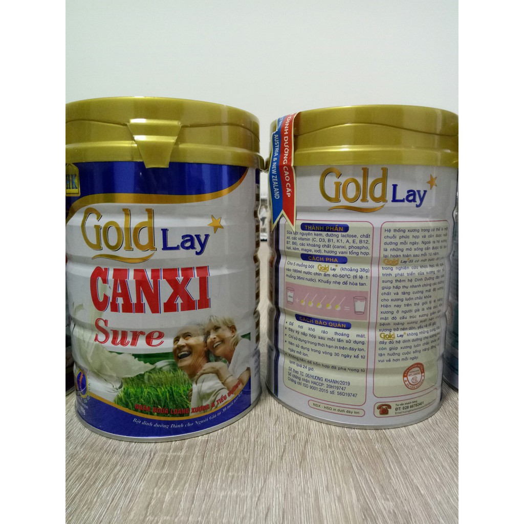 [Combo 2 lon] Sữa goldlay canxi 900g dành cho người già ngừa loãng xương và tiểu đường