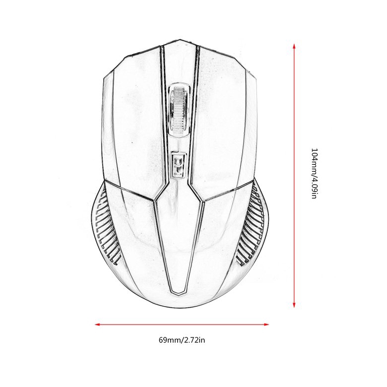 PK 2.4 GHz Wireless Optical Mouse with Built-in USB 2.0 Receiver for PC Laptop