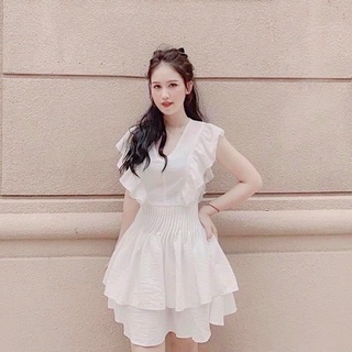 Đầm chít eo dáng xoè tay cánh tiên