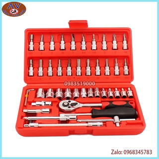 💎FREESHIP💎 Bộ Dụng Cụ Sửa Chữa Đa Năng 46 Chi Tiết - Bộ Khẩu Sửa Chữa Ô Tô, Xe Máy Hàng Loại 1