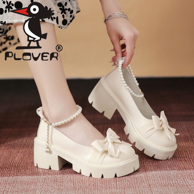 Giày Da PLOVER Mary Jane Đế Dày Thời Trang Mùa Hè Cho Nữ