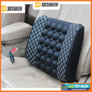 Gối tựa lưng massage ⚡FREESHIP⚡ Gối tựa lưng massage trên ô tô 32 x 36 cm da PU Cao cấp - Hàng Chình Hiệu XETABON