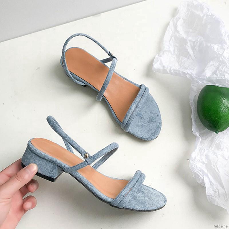 Giày sandal nữ thông thoáng mùa hè màu trơn