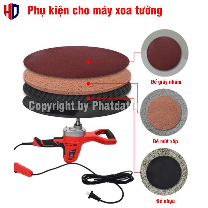 Phụ Kiện Cho Máy Xoa Vữa Trát Tường [ Đế nhựa - Đế mút xốp - Đế giấy nhám ]