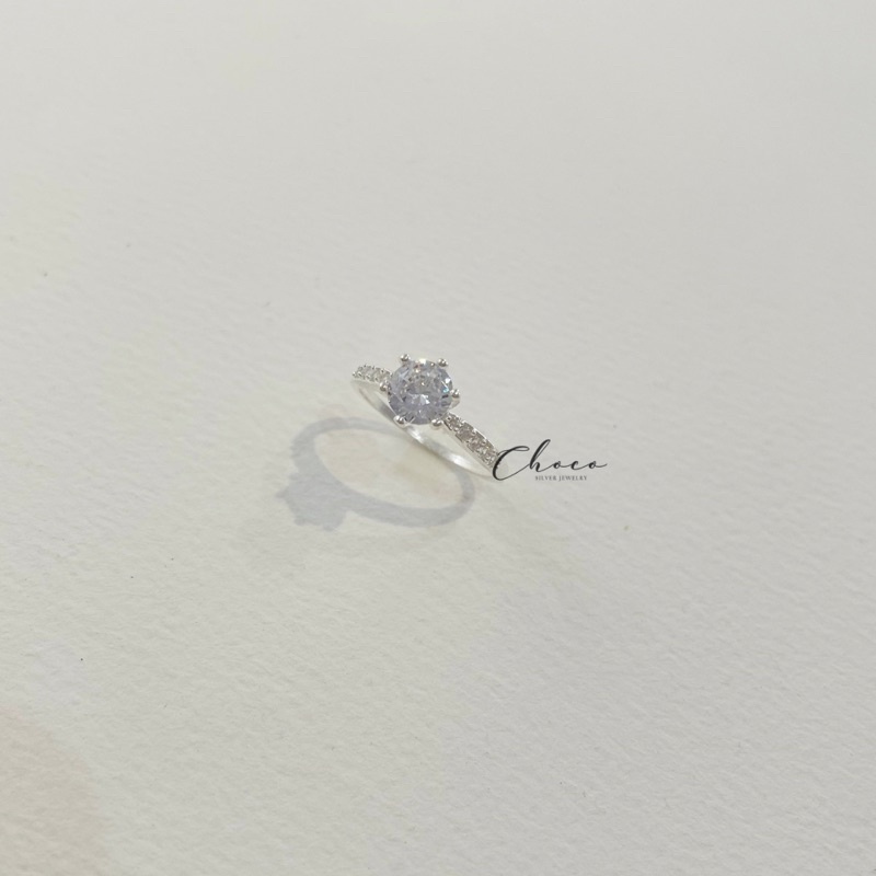 Nhẫn bạc đá 6 chấu Choco Jewelry