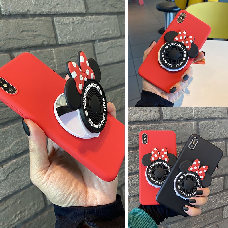 Ốp Điện Thoại Mềm Tráng Gương Hình Minnie Thời Trang Cho iPhone 11 Pro X XS MAX XR 8 7 6s 6 Plus 5 5s SE