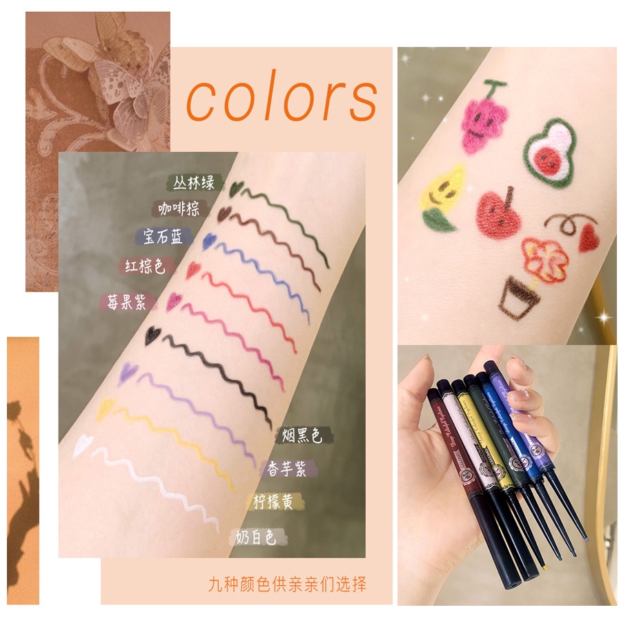 2in1 Sivanna Colors Long Wear Gel Eyeliner Pen siêu lì 24h không lem không trôi