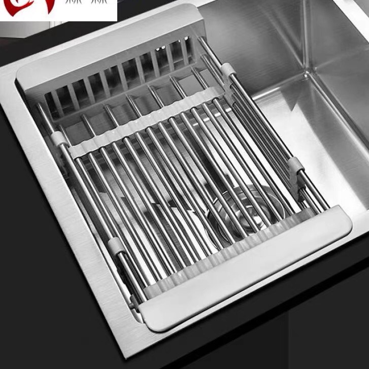 Rổ gác bồn rửa chén có thể co dãn điền chỉnh kích thước inox 304 bền bỉ tiện lợi