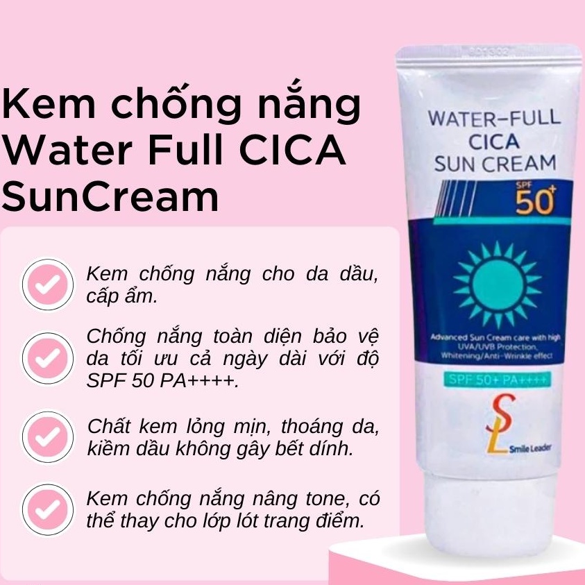 Kem chống nắng SL Smile Leader, kem chống nắng cho da nhạy cảm chống lão hóa SPF50, chính hãng Hàn QuốGentsOfficialStore